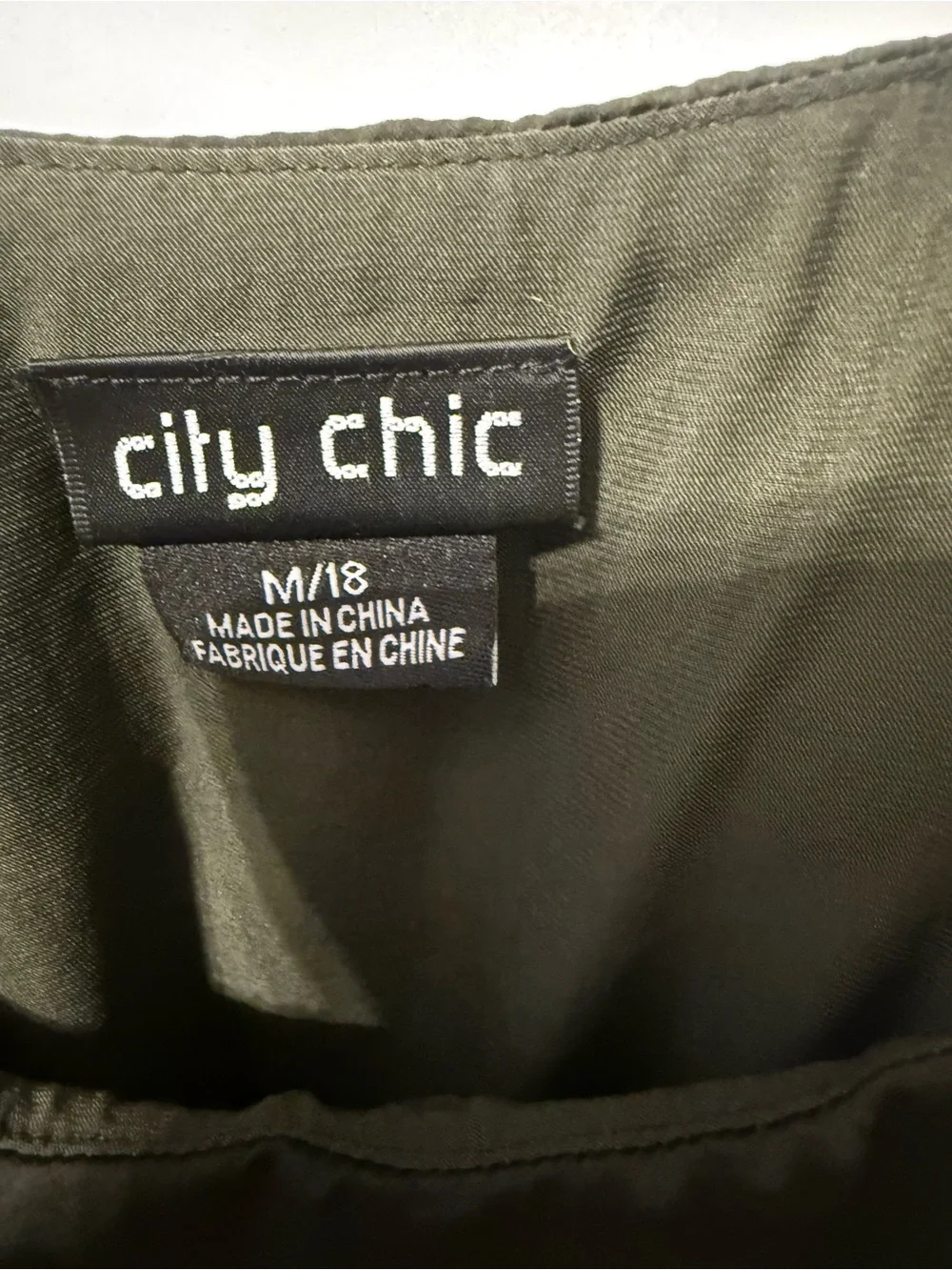 City Chic Dark Olive Midi Dress with Side Slit hunter Green - Picture 6 of 9